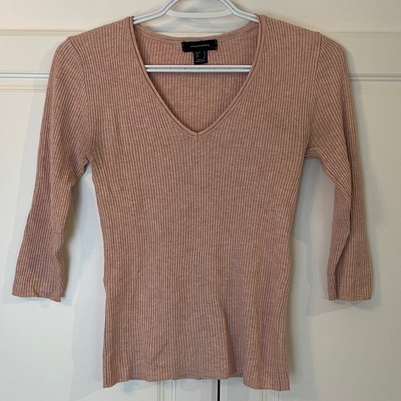 Atmosphere Pink Ribbed Knit Top - Picture 1 of 4